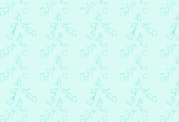 Obraz premium Delicate Floral Pattern on Light Blue Background.
