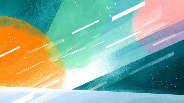 Radiant sports abstract background with sun circle and speed lin