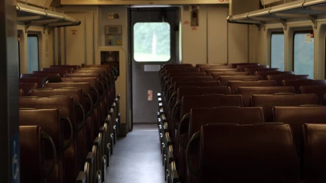 view inside moving train car new jersey port jervis line transit york seats seating empty window (railroad rail travel) nj ny metro north service