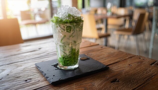 Part of Nusantara Harvest, Indonesian es cendol dawet drink with palm sugar and coconut milk