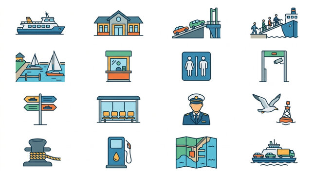 Travel and Transportation Icons Collection.