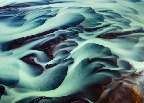 Panorama des dunes glaciaires et textures naturelles d'Islande