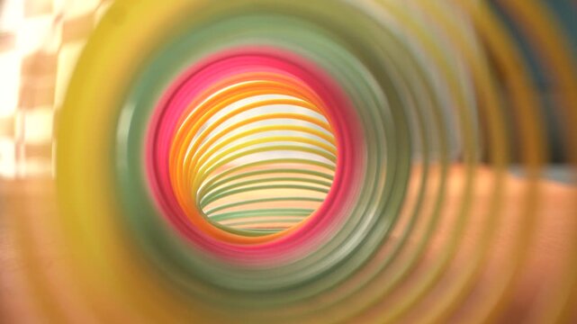 Colorful plastic rainbow magic spring toys, commonly known as slinkies, designed for fun playful movement and nostalgic entertainment.