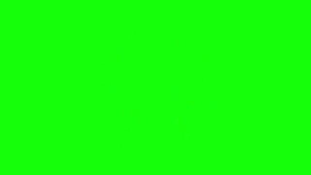 Rotating bitcoin cryptocurrency logo animation on a green screen background for video editing.