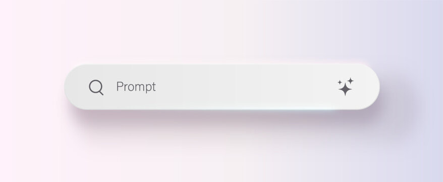 AI Prompt Search Bar Interface With Sparkle Icon On Soft Pastel Background