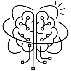 Obraz premium Artificial intelligence brain illustration with technology connections and idea.