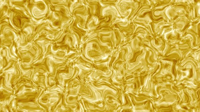 Golden liquid wave flow background, abstract luxury metallic yellow swirl pattern texture illustration