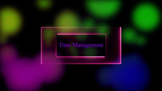 Futuristic HUD line icon animation of time management with glowing neon effect. Sci-fi abstract business interface loop, schedule and productivity concept isolated on black background,animation 4k.