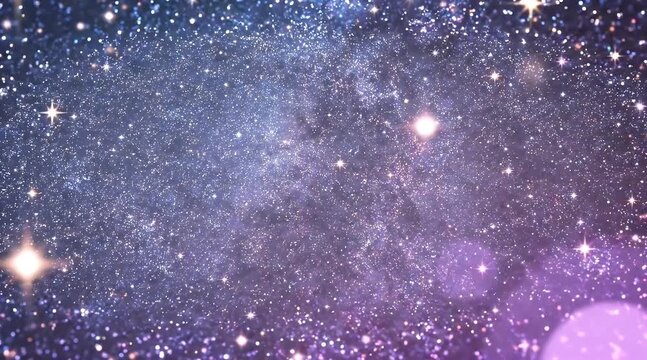 Colorful Starry Night Sky with Glittering Constellations