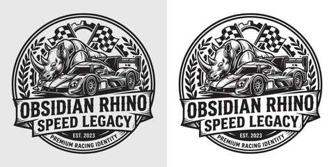 Obsidian Rhino Speed Legacy premium racing identity logo badge © Hamdani