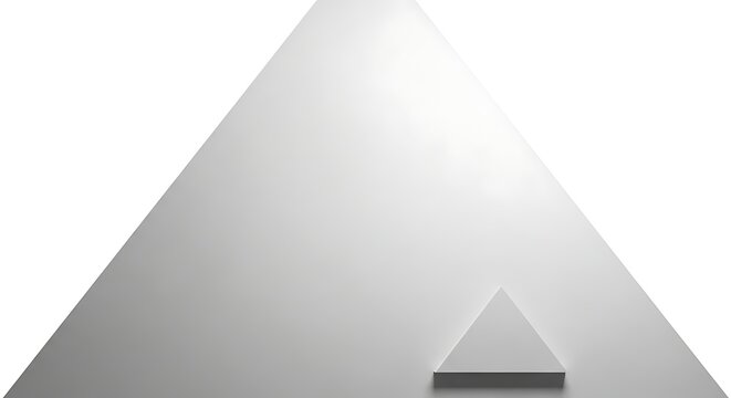 A large gray triangle with a smaller triangle cut out