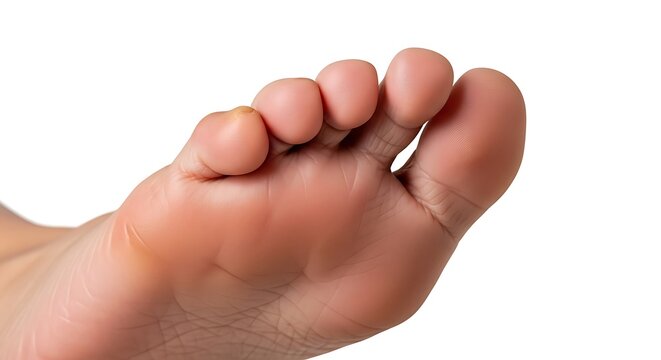 Close up of a human foot with toes curled under