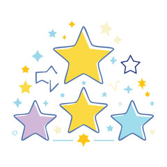 Fototapeta premium Colorful star illustration with sparkles