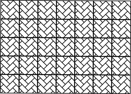 Seamless black and white geometric herringbone tile pattern background, repeating grid design ideal for wallpaper, textile, and decorative use style