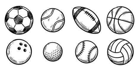 Doodle hand drawn of sports ball © Bagus Fadli 