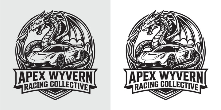 Apex Wyvern Racing Collective Dragon and Supercar Logo