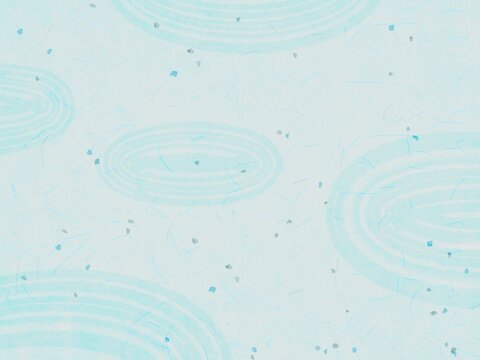 薄い水色の和紙に水色の波紋が入った涼しげな背景素材イラスト