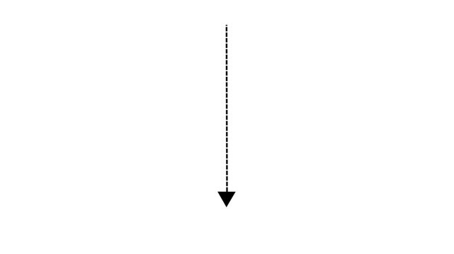 Up arrow growth direction icon with green dotted line animation on Black background. dot arrows icon sign animated