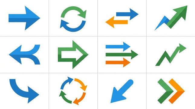 Vector Directional Arrows and Graph Patterns.