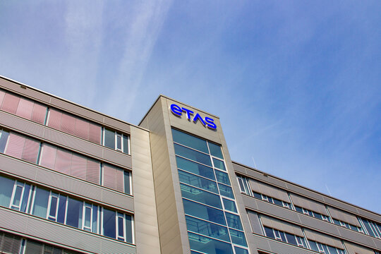eTAS logo automotive software embedded systems ECU development tools diagnostics Bosch subsidiary Germany vehicle electronics calibration programming technology company innovation, Feuerbach, GERMANY