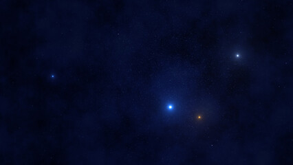Obraz premium Constellations and Milky Way stars on a dark cosmic background.