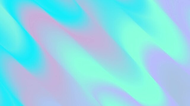 Abstract fluid motion background with smooth waves of pastel cyan mint green and soft pink purple gradient colors creating a modern futuristic liquid silk texture backdrop