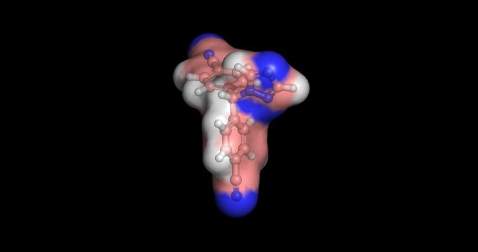 Letrozole, aromatase inhibitor for hormone receptor-positive breast cancer and Alzheimer's disease, 3D molecule spinning, 4K