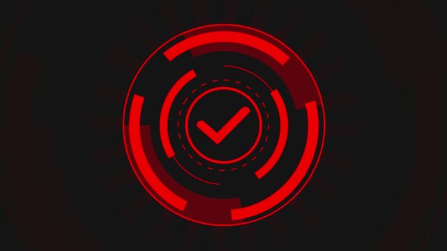 icon HUD checkmark loop animation