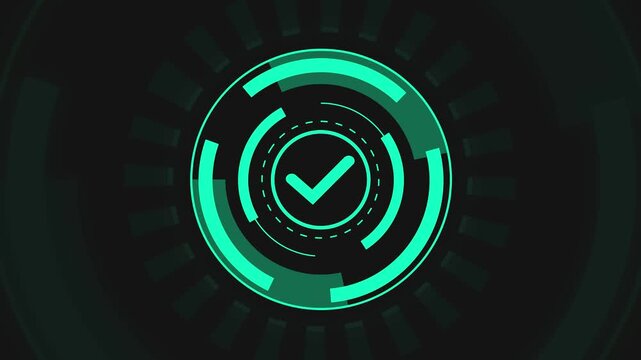 icon HUD checkmark loop animation