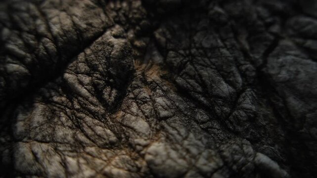 Weathered stone texture in slow macro tracking shot