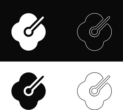 Abstract global world clock time concept vector icons set in black and white