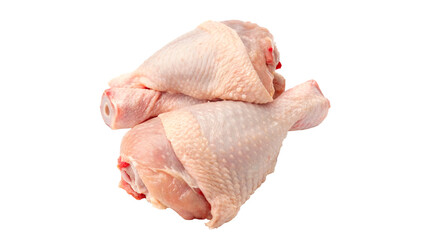 Fresh raw chicken thighs with skin ready for cooking butcher grocery meat isolated on transparent background © Pavel