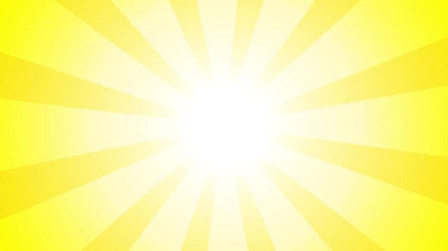 黄色の集中線、光りながら回るサンバースト