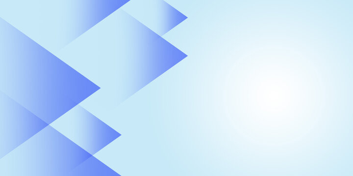 Abstract background featuring overlapping blue arrow shapes and triangles on a soft white and light blue gradient background. Perfect for modern tech business banners