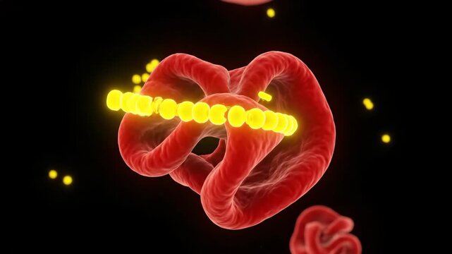 Animated visualization of ubiquitin tagging a misfolded protein for cellular degradation