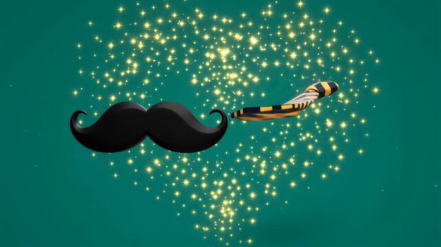 Stunning tie and mustache combination with sparkling magic