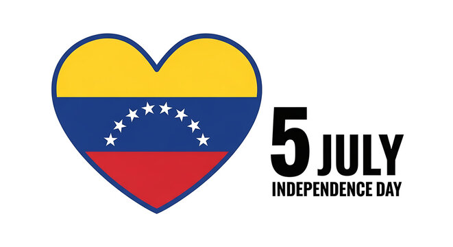 Venezuela independence day heart icon