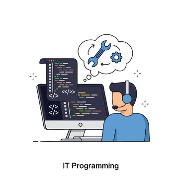 A software developer working on computer code at a desk