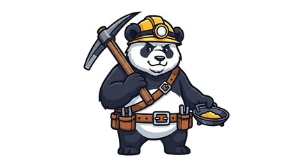 Obraz premium Cartoon character dressed as a construction worker.