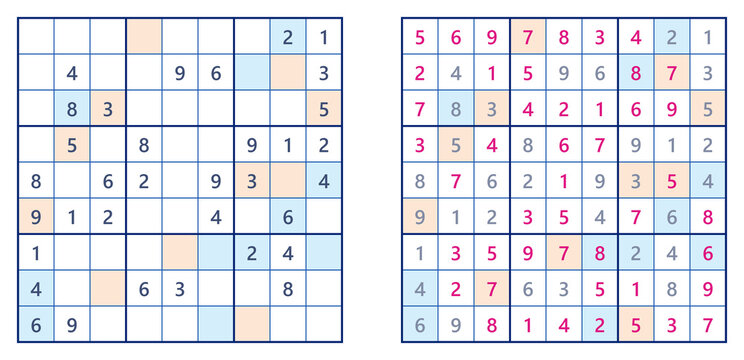 Sudoku puzzle grids with even and odd number patterns  