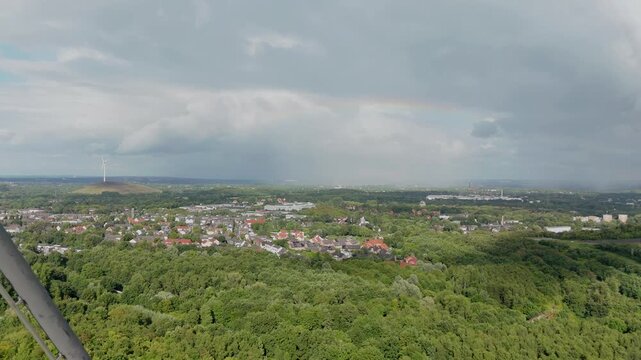Bottrop Tetraeder Steel Struts Aerial Over Ruhr Landscape Germany