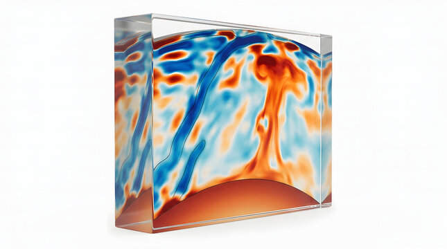 High-Detailed Seismic Tomography Slice of Velocity Anomalies, Suitable for Science Education, Isolated on White Background.
