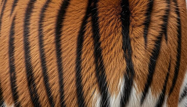 Close-up full frame shot of detailed tiger fur with orange and black stripes