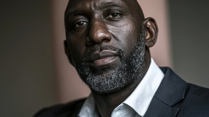 Fototapeta premium Return To Office Anxiety Nigerian Man Restless Corridor