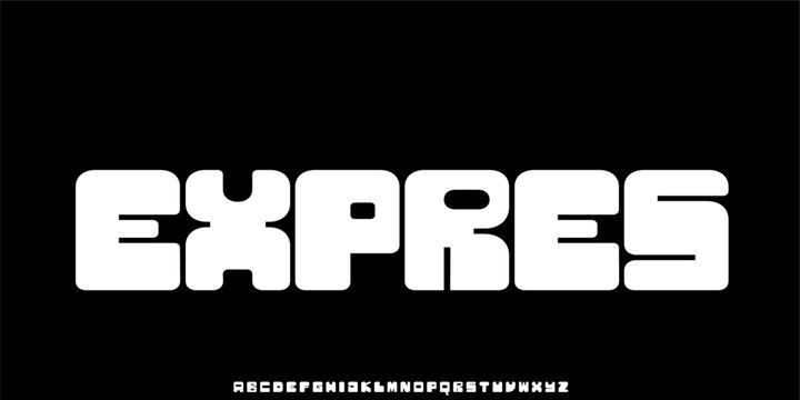 Expres Sport Racing Font,
Bold geometric sport font with racing style, perfect for automotive branding, logos, and speed design. uppercase, vector illustration 