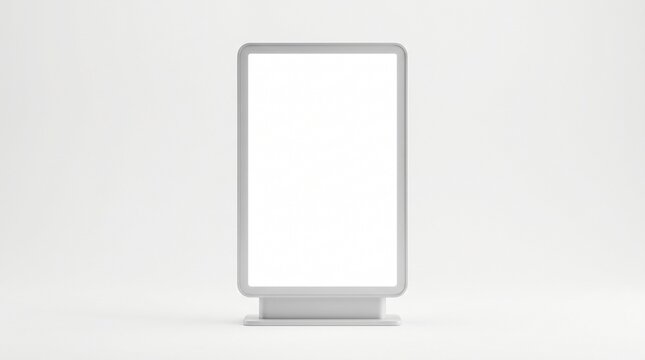 Blank Vertical Outdoor City Billboard Lightbox Mockup on White Background