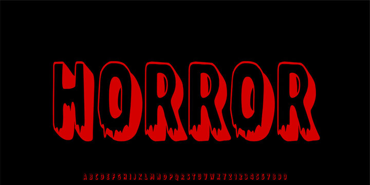 Horror playful bubble display font with psychedelic retro 70s style for fun poster and vibrant branding