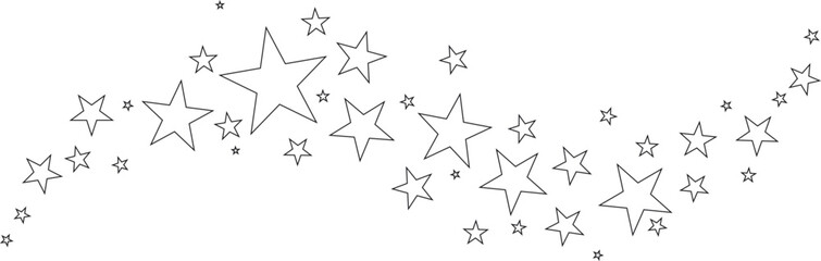 Obraz premium Star outline confetti border and decorative celebration frame