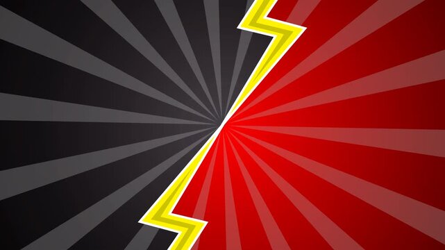Versus battle template with two panels decorated in vintage comic style background. Retro pop art motion graphic animation