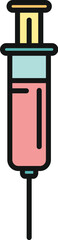 Naklejka premium Syringe containing pink liquid representing medicine or vaccine for treatment